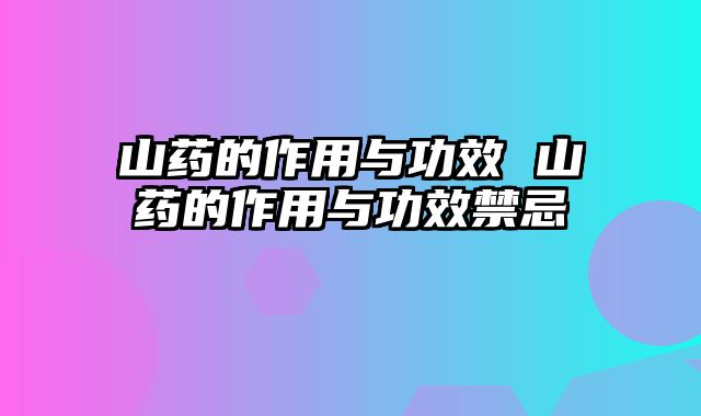 山药的作用与功效 山药的作用与功效禁忌
