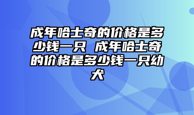 成年哈士奇的价格是多少钱一只 成年哈士奇的价格是多少钱一只幼犬