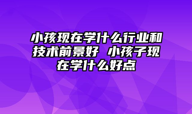 小孩现在学什么行业和技术前景好 小孩子现在学什么好点