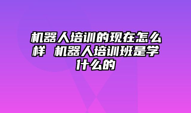 机器人培训的现在怎么样 机器人培训班是学什么的