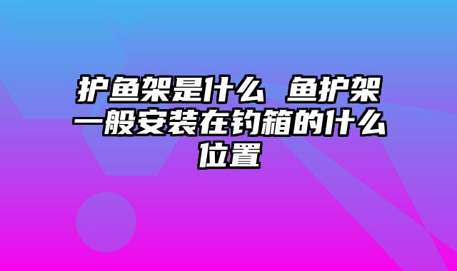 护鱼架是什么 鱼护架一般安装在钓箱的什么位置