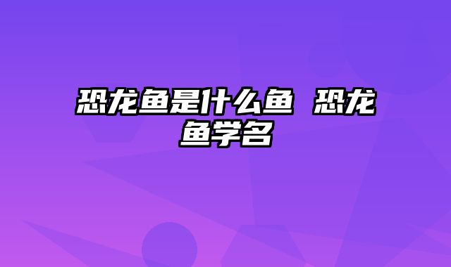 恐龙鱼是什么鱼 恐龙鱼学名