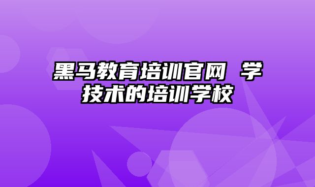 黑马教育培训官网 学技术的培训学校