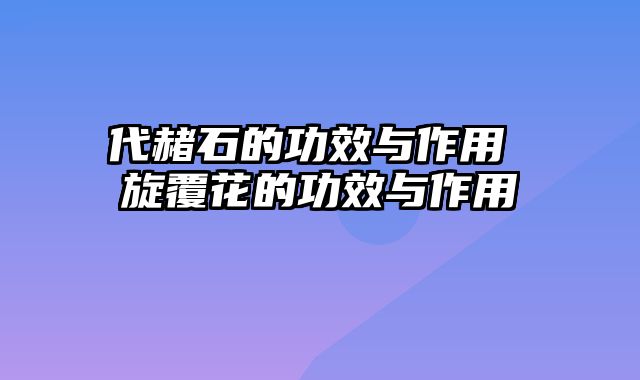 代赭石的功效与作用 旋覆花的功效与作用