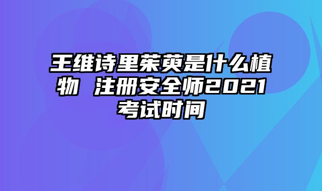 王维诗里茱萸是什么植物 注册安全师2021考试时间