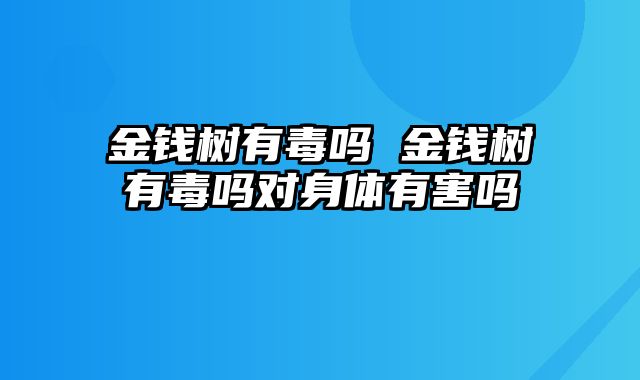 金钱树有毒吗 金钱树有毒吗对身体有害吗