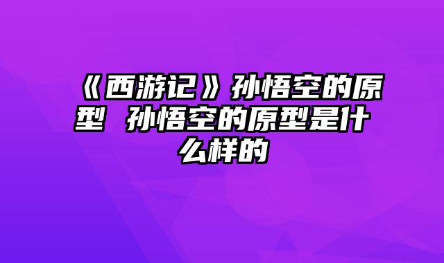 《西游记》孙悟空的原型 孙悟空的原型是什么样的