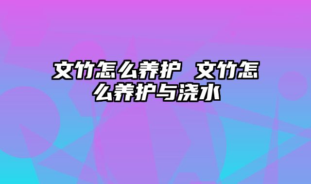 文竹怎么养护 文竹怎么养护与浇水
