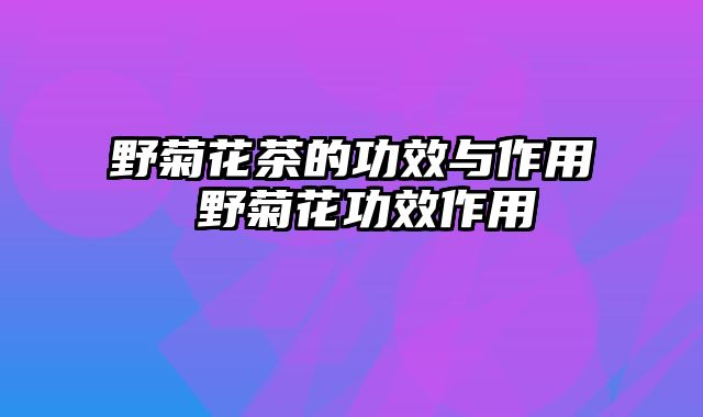 野菊花茶的功效与作用 野菊花功效作用