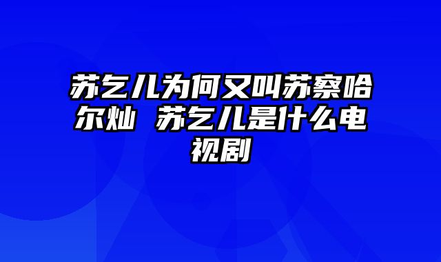 苏乞儿为何又叫苏察哈尔灿 苏乞儿是什么电视剧