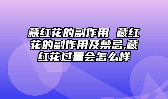 藏红花的副作用 藏红花的副作用及禁忌,藏红花过量会怎么样
