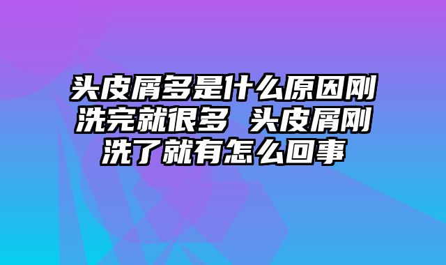 头皮屑多是什么原因刚洗完就很多 头皮屑刚洗了就有怎么回事