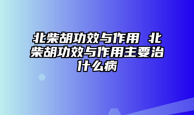 北柴胡功效与作用 北柴胡功效与作用主要治什么病