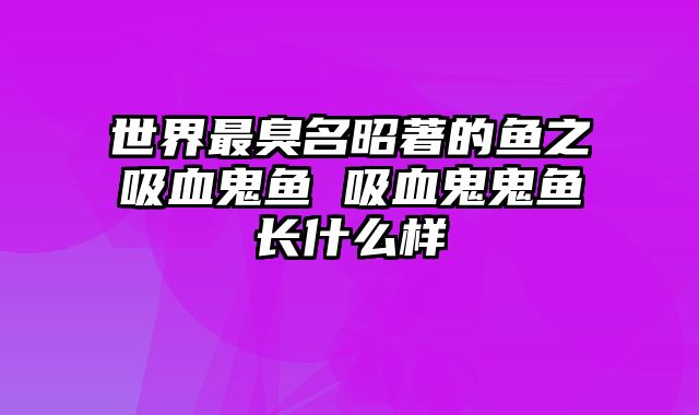 世界最臭名昭著的鱼之吸血鬼鱼 吸血鬼鬼鱼长什么样
