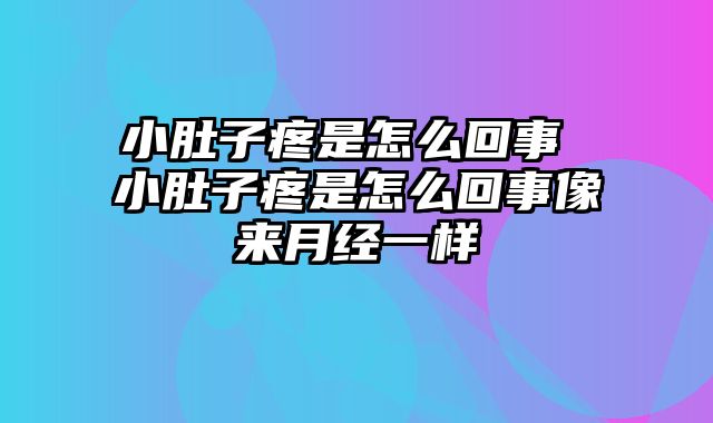 小肚子疼是怎么回事 小肚子疼是怎么回事像来月经一样