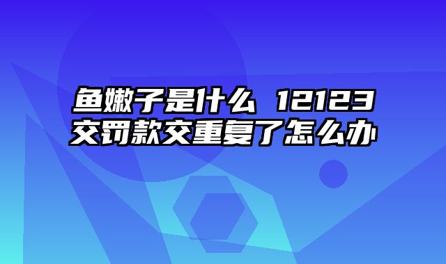 鱼嫩子是什么 12123交罚款交重复了怎么办