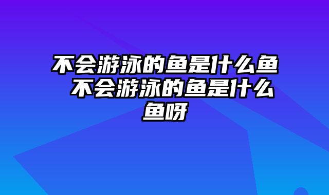 不会游泳的鱼是什么鱼 不会游泳的鱼是什么鱼呀