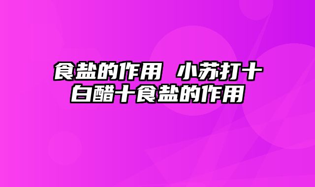 食盐的作用 小苏打十白醋十食盐的作用