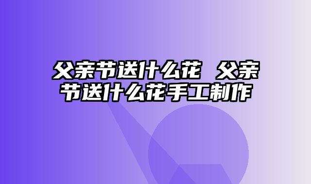 父亲节送什么花 父亲节送什么花手工制作
