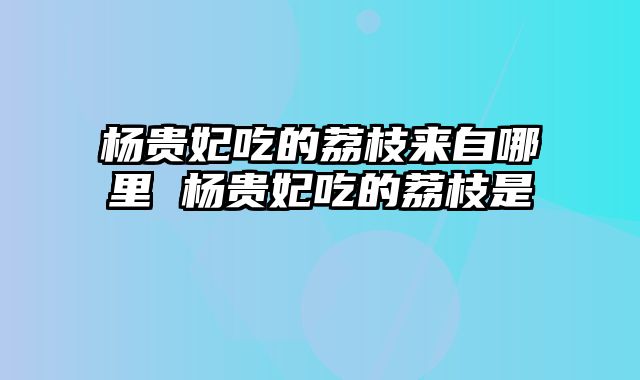 杨贵妃吃的荔枝来自哪里 杨贵妃吃的荔枝是