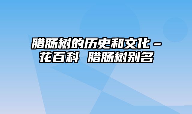 腊肠树的历史和文化–花百科 腊肠树别名