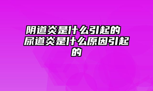 阴道炎是什么引起的 尿道炎是什么原因引起的