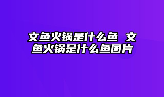 文鱼火锅是什么鱼 文鱼火锅是什么鱼图片