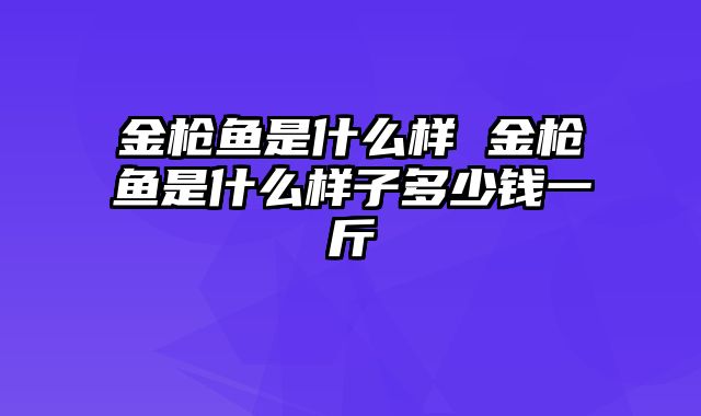 金枪鱼是什么样 金枪鱼是什么样子多少钱一斤