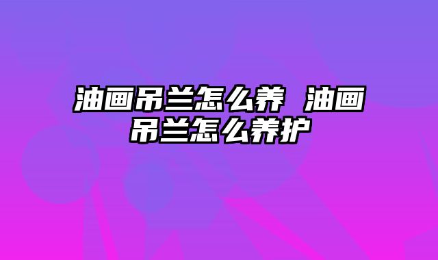 油画吊兰怎么养 油画吊兰怎么养护