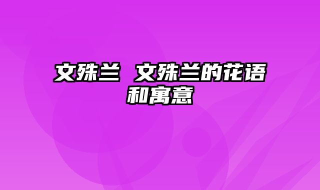 文殊兰 文殊兰的花语和寓意