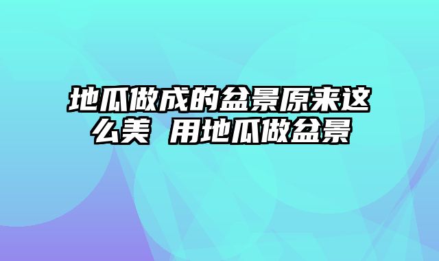 地瓜做成的盆景原来这么美 用地瓜做盆景