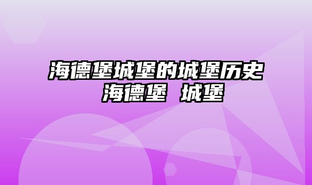 海德堡城堡的城堡历史 海德堡 城堡