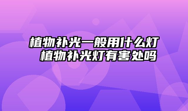 植物补光一般用什么灯 植物补光灯有害处吗 