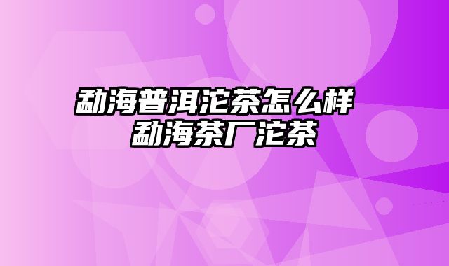 勐海普洱沱茶怎么样 勐海茶厂沱茶 