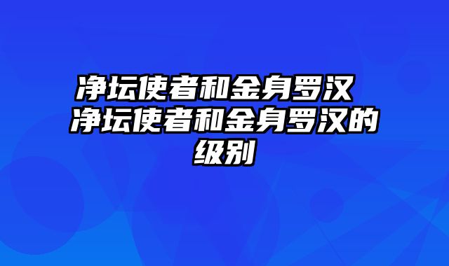 净坛使者和金身罗汉 净坛使者和金身罗汉的级别