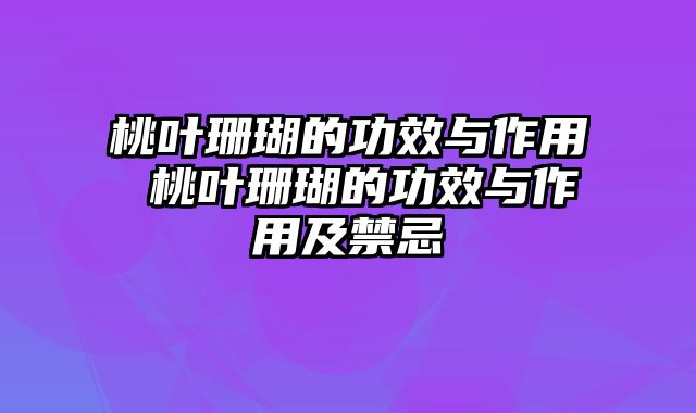 桃叶珊瑚的功效与作用 桃叶珊瑚的功效与作用及禁忌