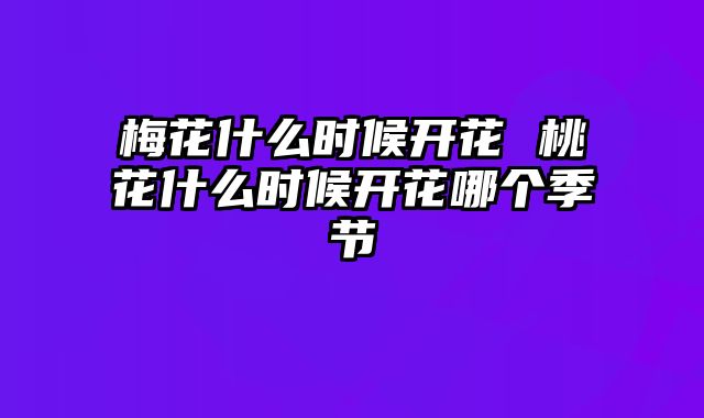 梅花什么时候开花 桃花什么时候开花哪个季节