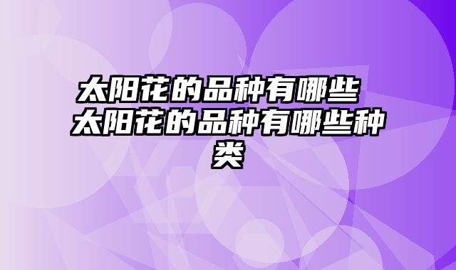 太阳花的品种有哪些 太阳花的品种有哪些种类