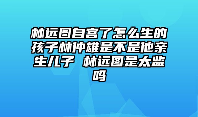 林远图自宫了怎么生的孩子林仲雄是不是他亲生儿子 林远图是太监吗