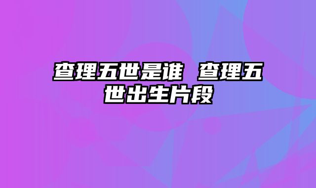 查理五世是谁 查理五世出生片段