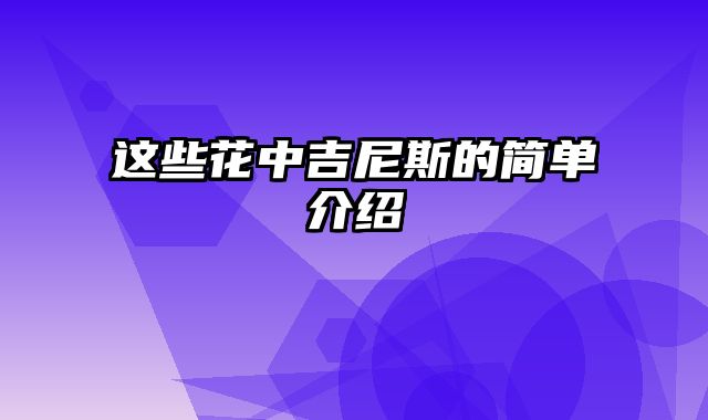 这些花中吉尼斯的简单介绍