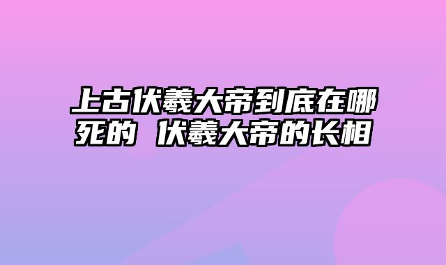 上古伏羲大帝到底在哪死的 伏羲大帝的长相