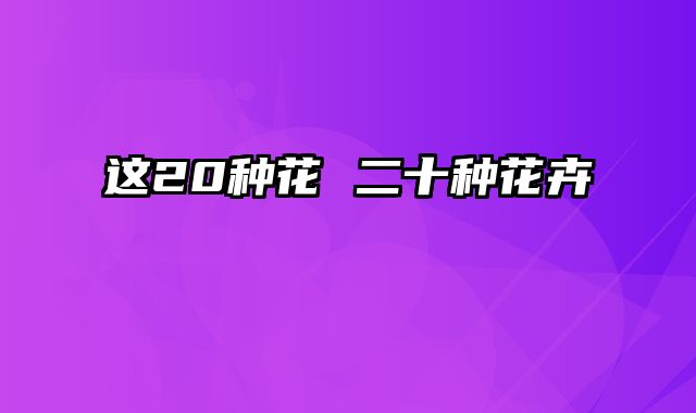 这20种花 二十种花卉