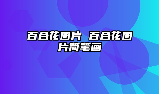 百合花图片 百合花图片简笔画