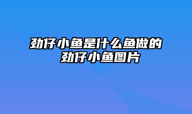 劲仔小鱼是什么鱼做的 劲仔小鱼图片
