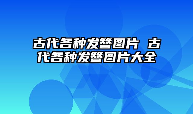 古代各种发簪图片 古代各种发簪图片大全