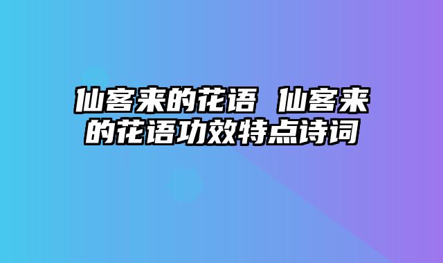 仙客来的花语 仙客来的花语功效特点诗词