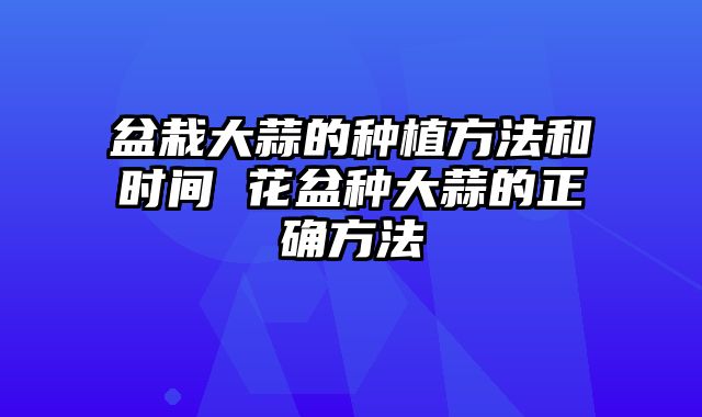 盆栽大蒜的种植方法和时间 花盆种大蒜的正确方法
