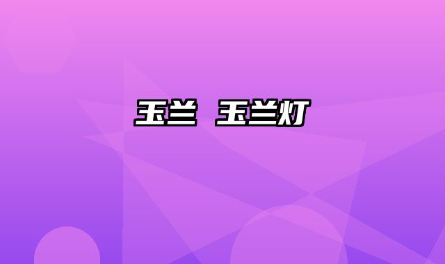 玉兰 玉兰灯