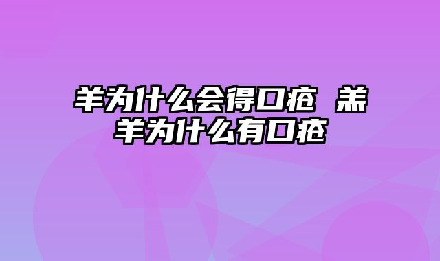 羊为什么会得口疮 羔羊为什么有口疮